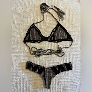 Acacia Swimwear Black and Tan Bikini
